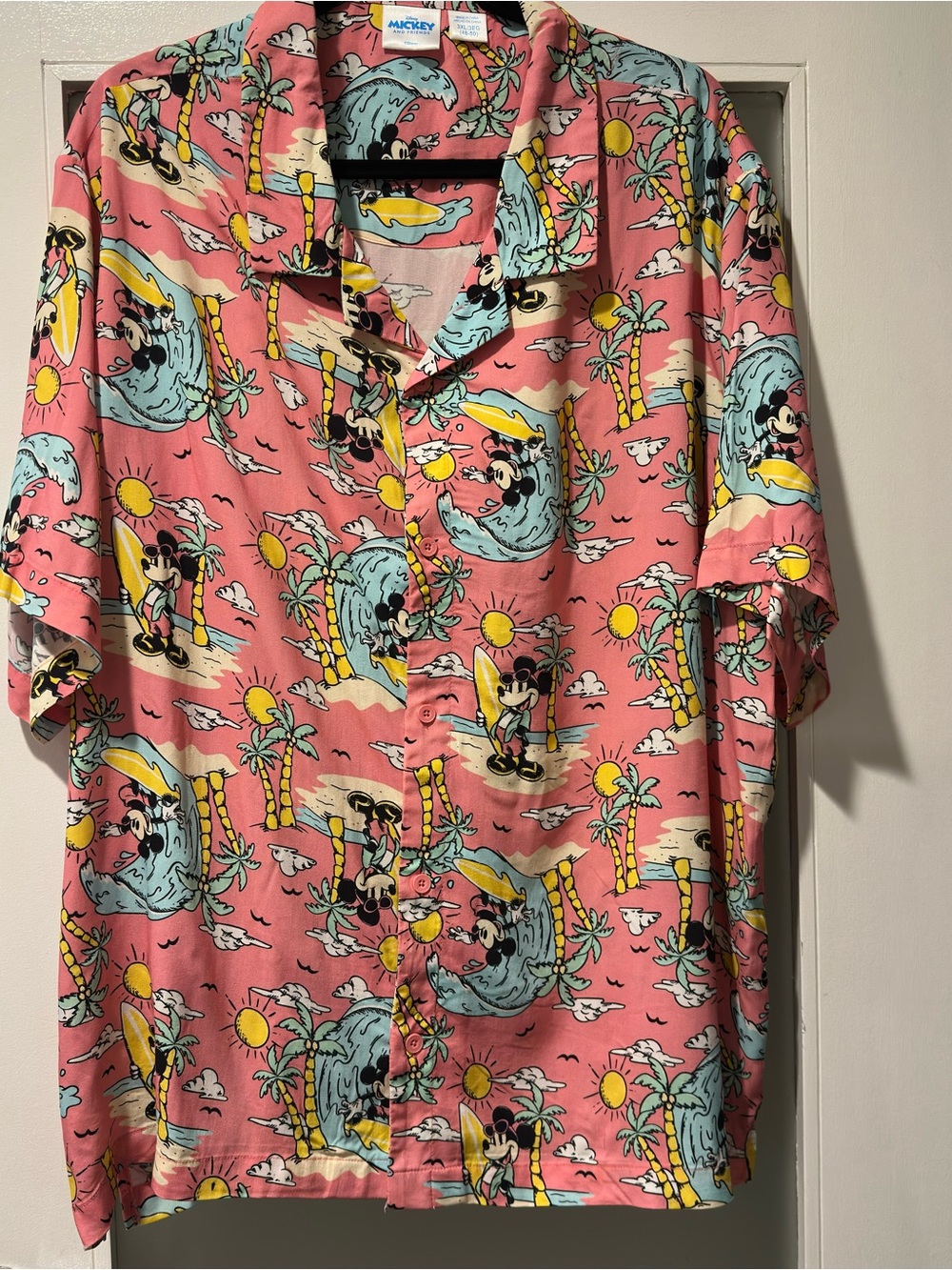 Disney Mickey Mouse & Friends Surf Tropical Hawaiian Shirt Aloha Plus Size 3X